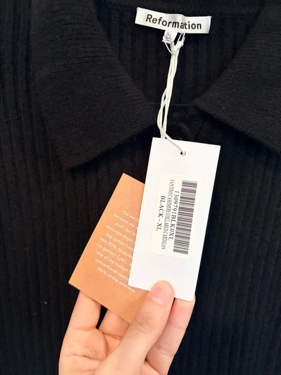 Reformation Fantino Cashmere-Wool Collared Cardigan - XL - Picture 7 of 11